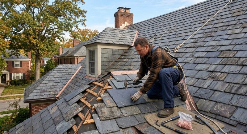 Slate Roof Repair in Barnegat Light, NJ