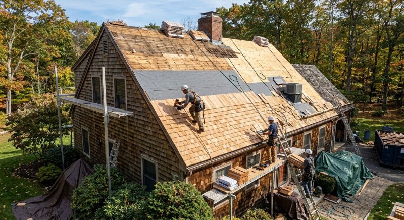 Wood Shingle Roof Replacement in Manahawkin, NJ